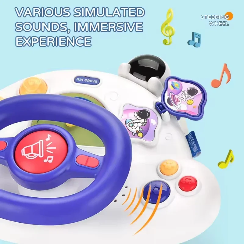 Vocal elétrico Carrinho Multifuncional, Simulado Volante, Baby Toddler, Crianças Tráfego Cognitivo Early Educational Toys