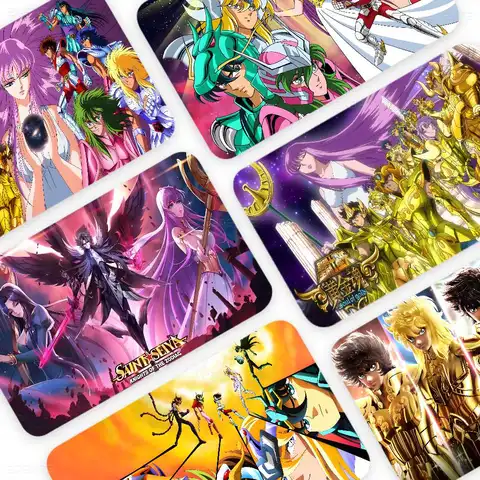 Knights Of The Zodiac Cartoon Credit Card Skin Stickers No Adhesive Residue Water Proof for VISA Credit Card Subway Access Card