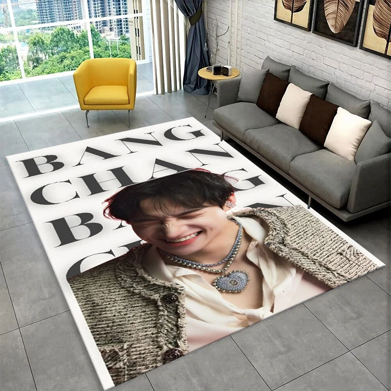 Kpop Bang Chan Stray Kids Music Carpet Rug for Playroom Bedroom Living Room Sofa Home Decor,kid Area Rug Non-slip Floor Mat