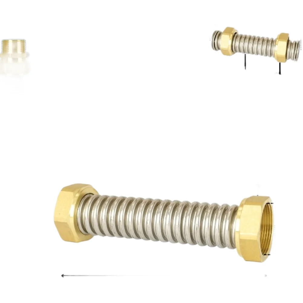 AC Pipe Flexible Connector 304 Stainless Steel Hose Fine Thread Precision Fit for Non Standard Copper Tubing 15x5x5cm