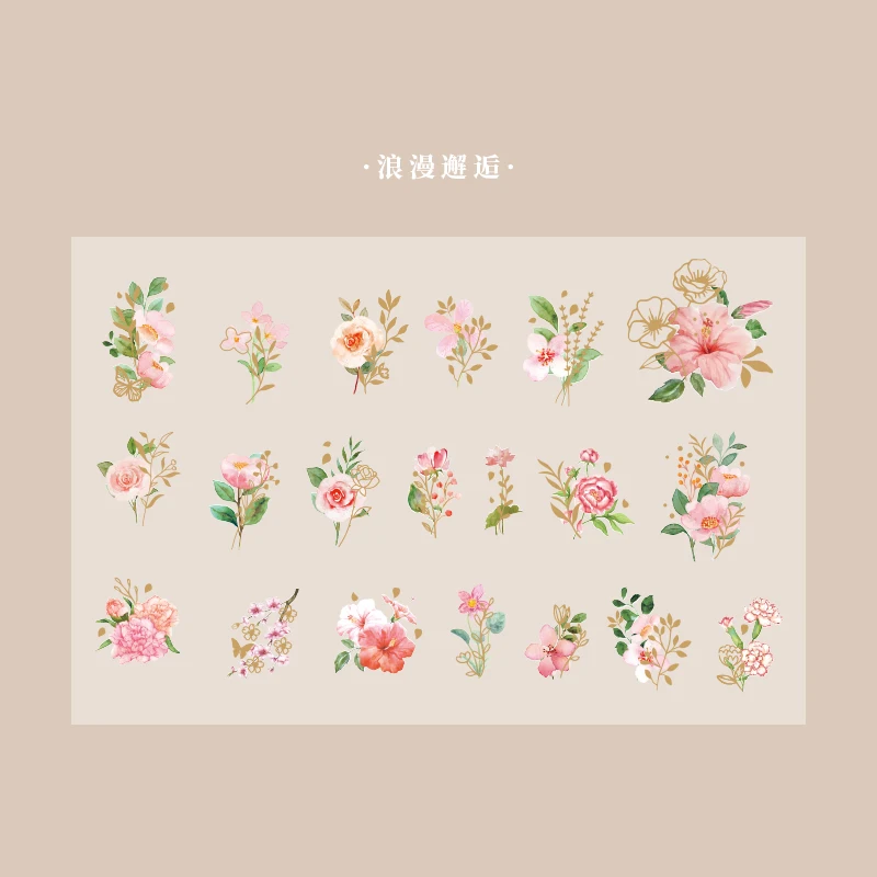40 stuks transparante bloemenstickers voor scrapbooks, vintage bloemenstickers voor scrapbooks en dagboeken, waterbestendig.