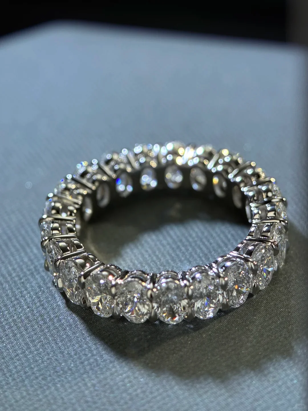 3ctw Lab Grown Created Diamond Wedding Band Ring Oval Cut 10K White Gold CVD HPHT Diamond DEF Color VS-VVS