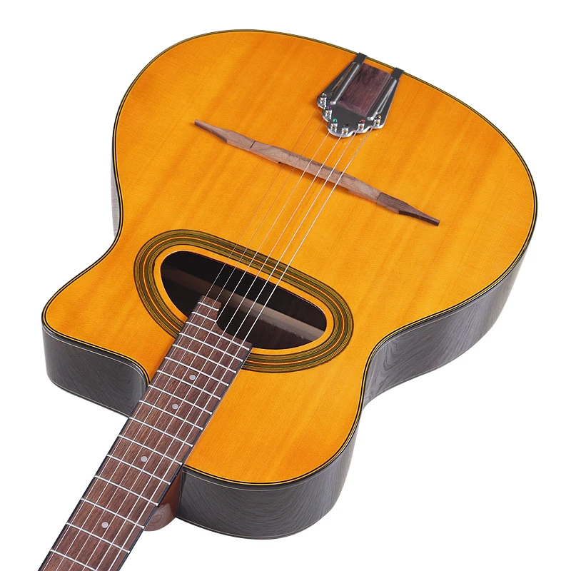 41 Inch Django Guitar Spruce Wood Top Gypsy Swing Acoustic Guitar Natural High Gloss Finish 6 String Folk Guitar Jango