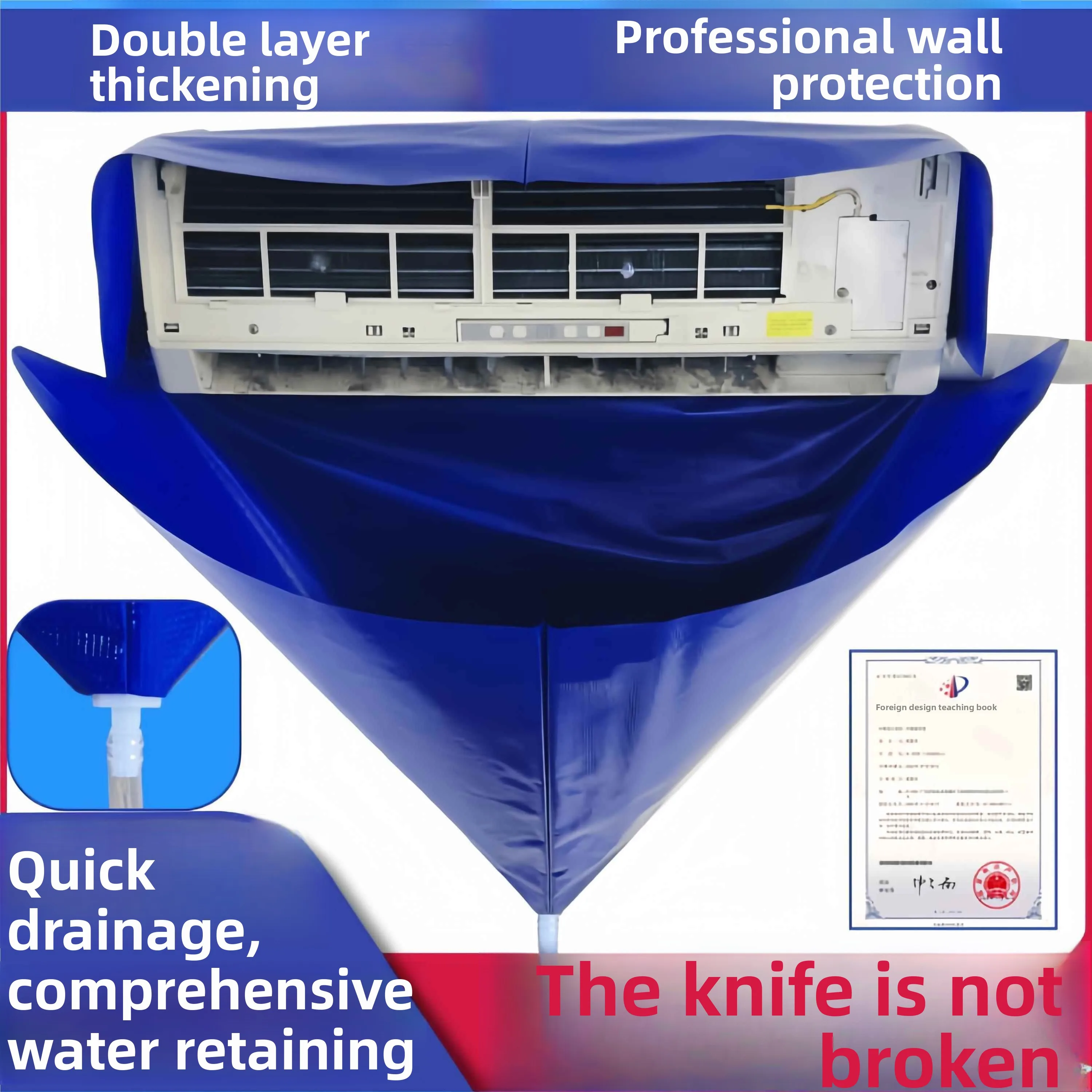 

Профессиональный чехол для очистки домашнего кондиционера, универсальный набор инструментов для подвешивания в помещении, сумка для сбора воды, клей...