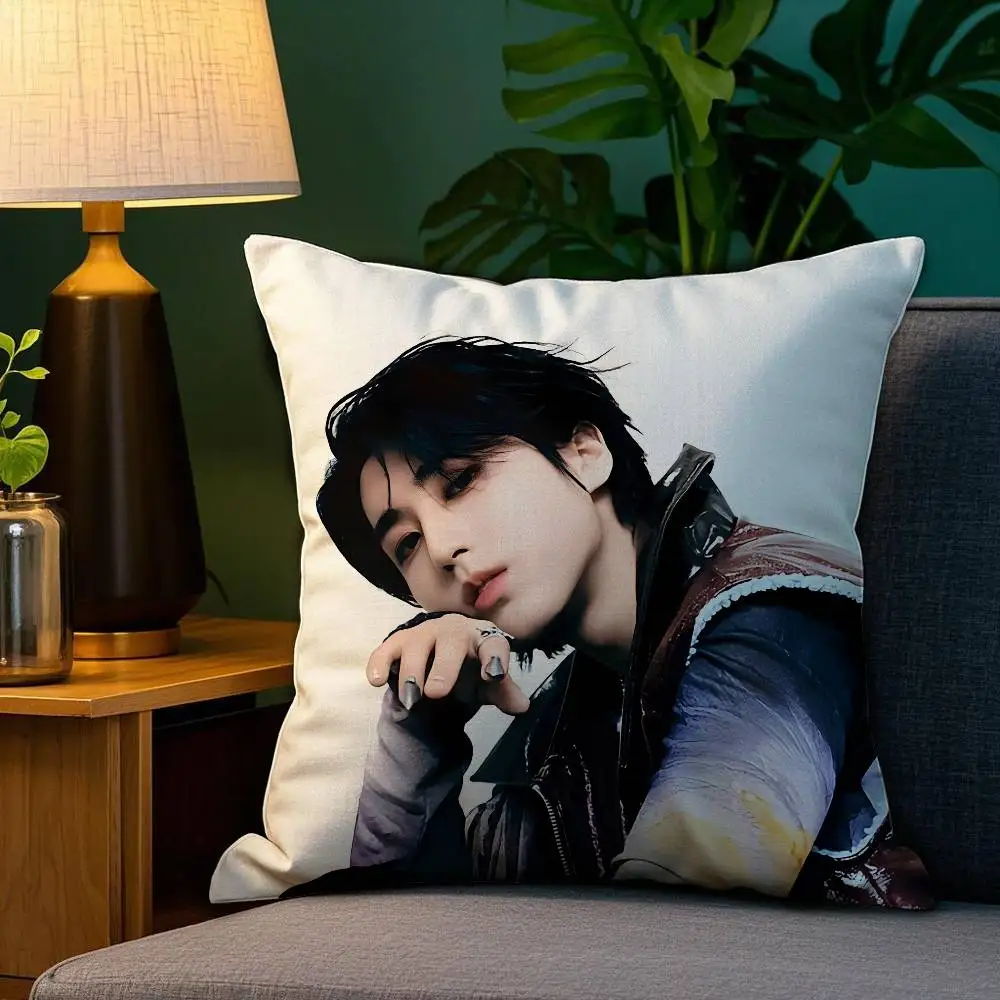 جديد H-Han J-Jisung الصبي الكورية كيس وسادة مكافحة الغبار المخدة غير مرئية سستة حريري قصير أفخم غطاء وسادة أريكة