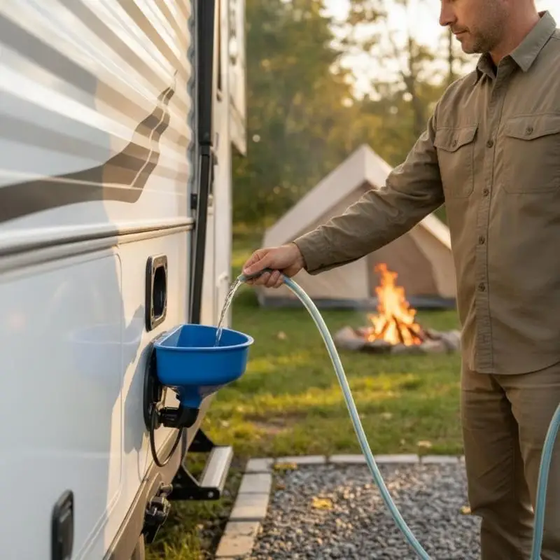 ·3D Printed Water Filler Filling Funnel for Camper Campervans RV Caravan Portable Vehicle Accessories