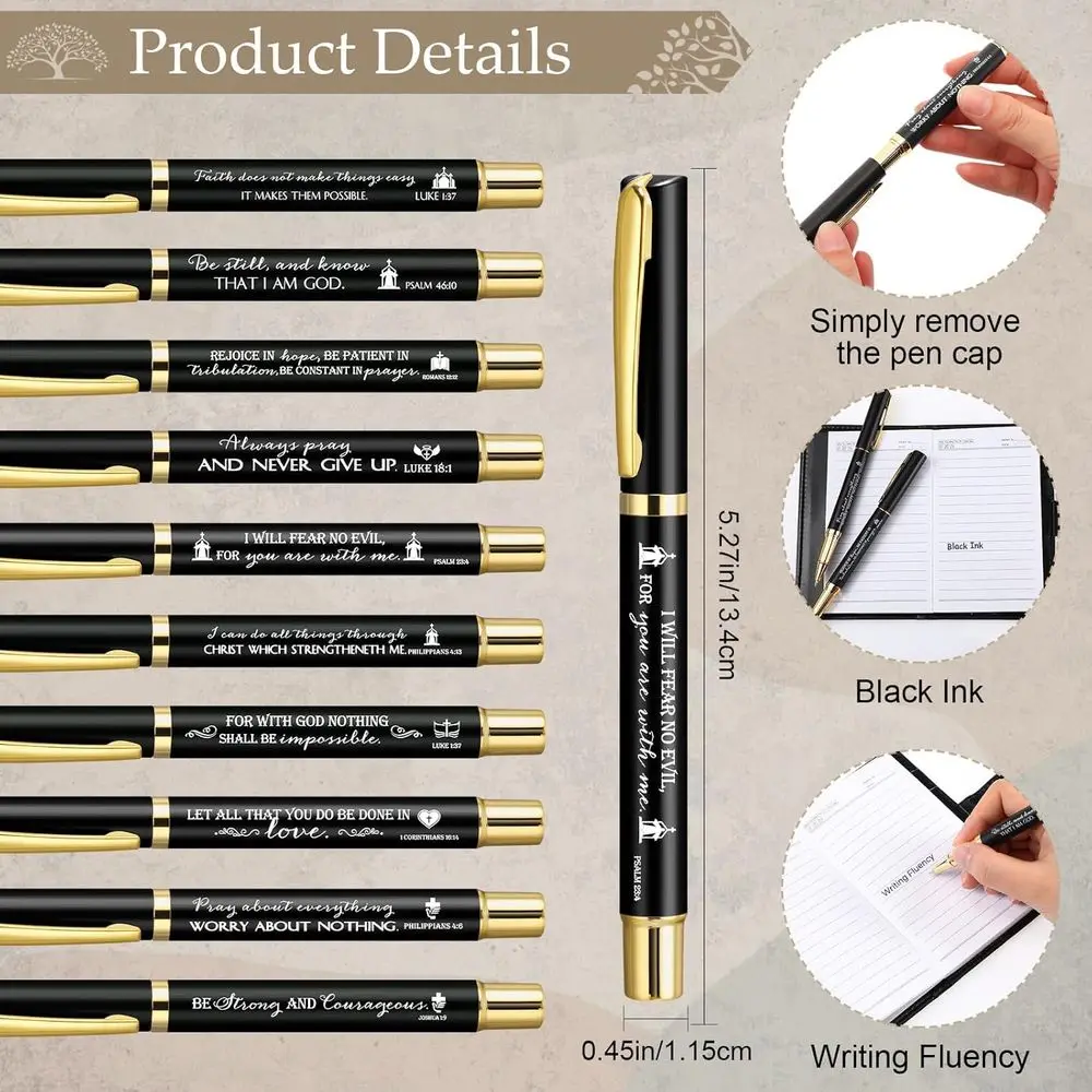 Bulk Christian Christmas Gifts: Leather Notebooks & Pens for Church, Bible Study, and Prayer Journals (Tree of Life Design)