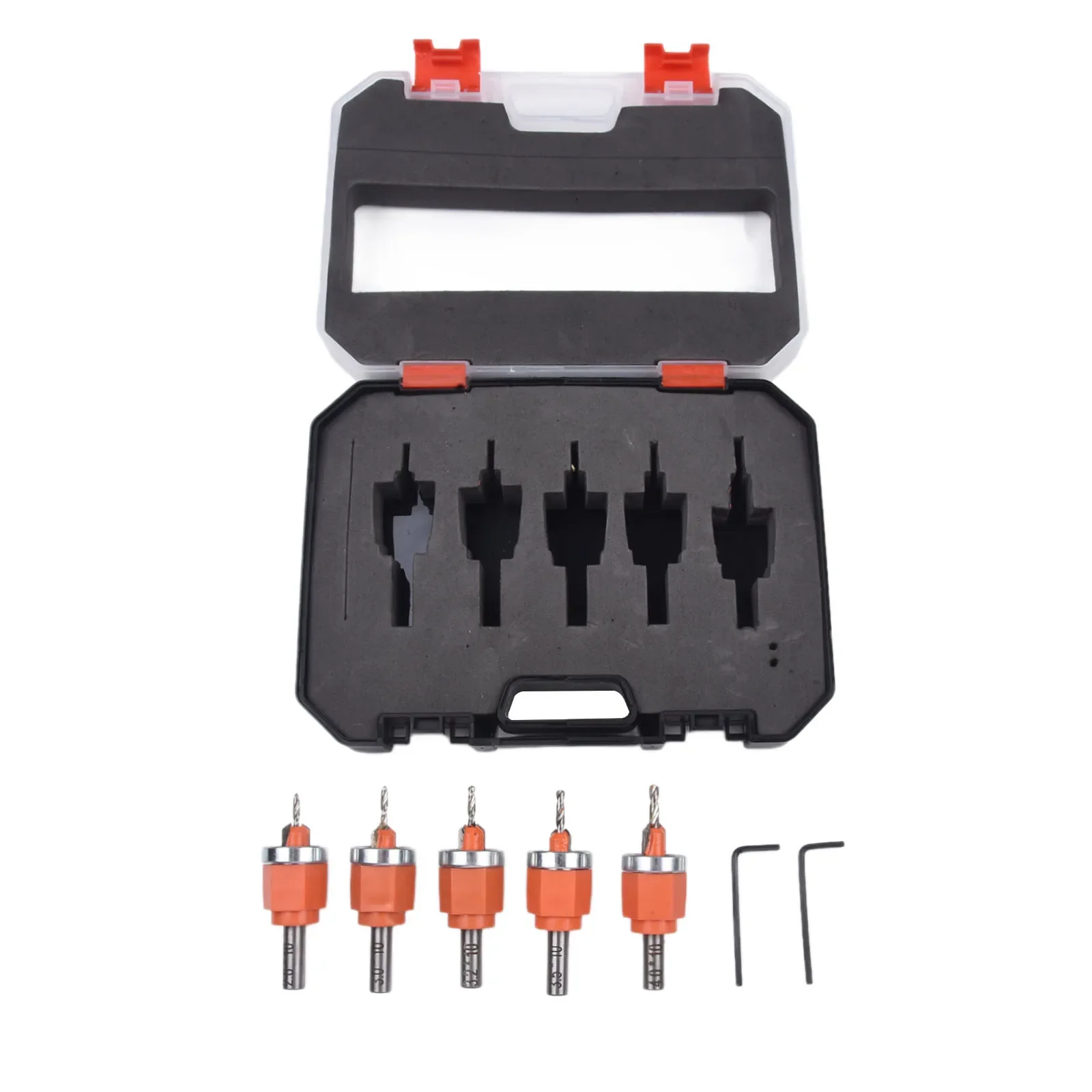 

5PCS Heavy Duty Hole Puncher Countersink Drill Bit Edge Banding Punch 2.8-10mm With Box Bit Set With Edge Banding Punching Plier