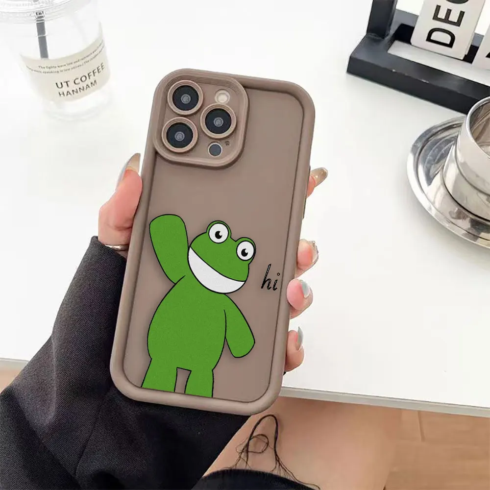 Funda de teléfono de rana con dibujos animados para OPPO, carcasa divertida para A98, A96, A94, A93, A92, A78, A76, A74, A72, A58, A57, A55, A54, A53, A52, A38, A31, 4G, 5G, 2020, 2022