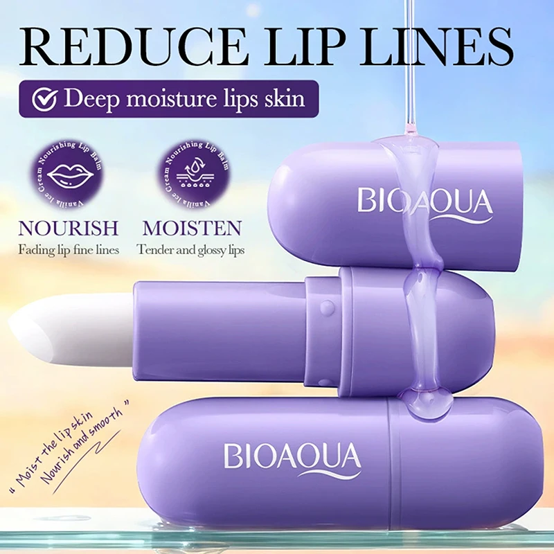 BIOAOUA 1Pc Sweet Dessert-Inspired Vanilla Coconut Lip Balm 3.8g Nourishing Hydrating Formula for Soft Smooth Winter Lips