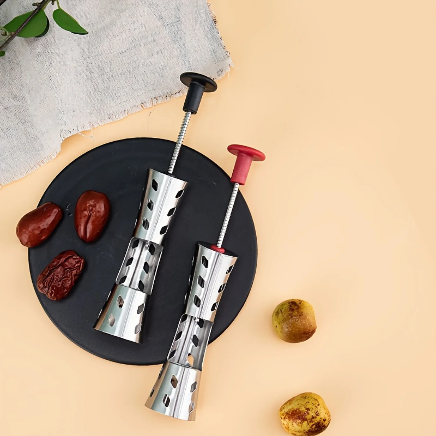 Easily Remove Cores from Cherries, Jujubes, and Olives with This Stainless Steel Pitter - Essential Gadget for Fruits and Veggie