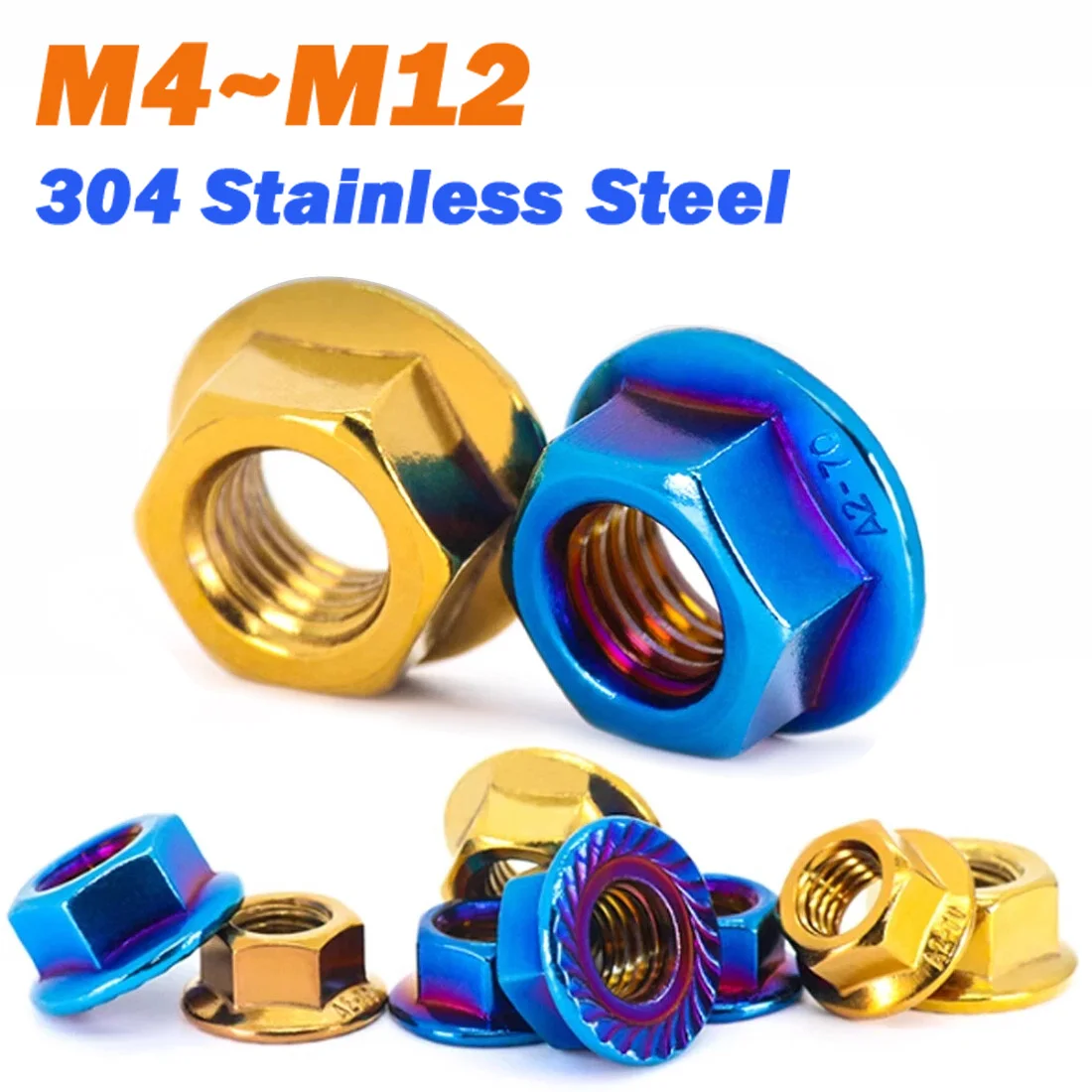 2Pcs Flange Hex Nut…