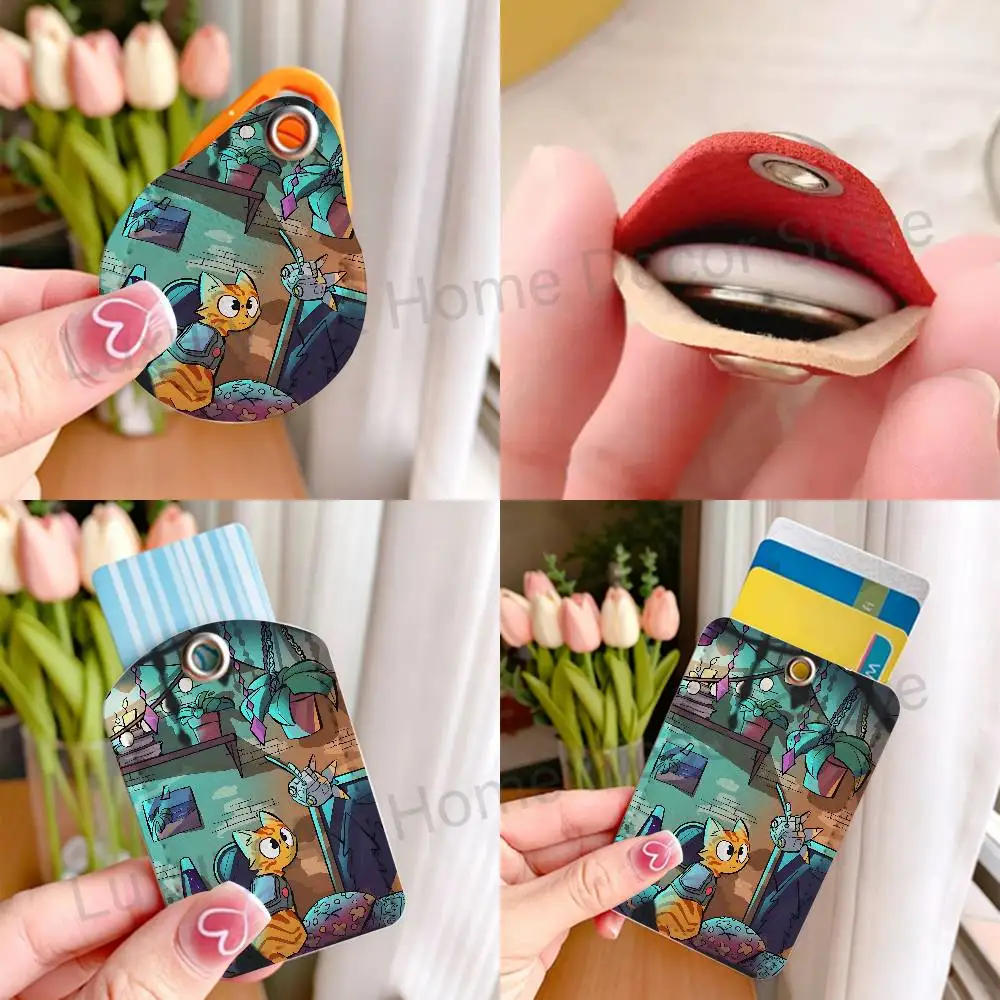 Game Orange S-Stray Cute Cat Holder Keychain For  Work Card Bank Business Holder Student Card Protective Case Bus Card