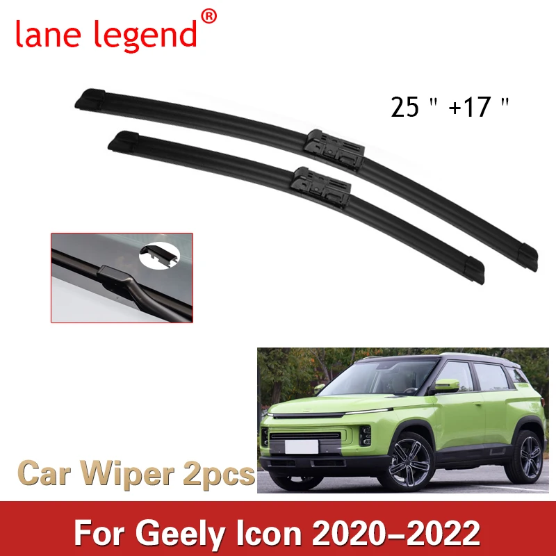 

For Geely Icon 2020-2022 25"+17" Front Windshield Wiper Blades Brushes Cutter Accessories 2020 2021 2022