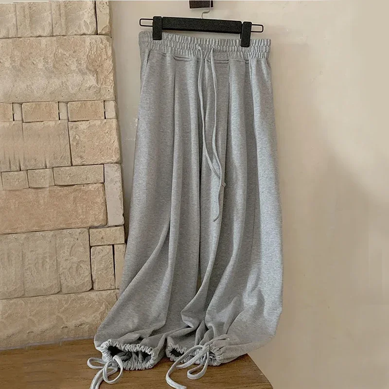 MEXZT Gray Joggers Sweatpants Women Harajuku Streetwear High Waist Harem Wide Leg Pants Korean Casual Loose Sports Trousers New