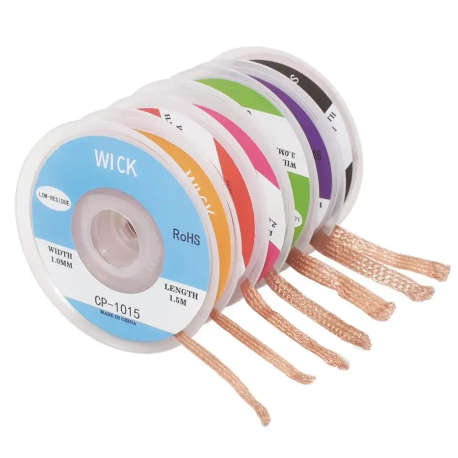 

Wick CP-1015 1515 2015 3015 4015 Copper Wire 1.5m 2.0-4.0mm Width Remover Desoldering Braid Solder Flux Soldering 400pcs/lot