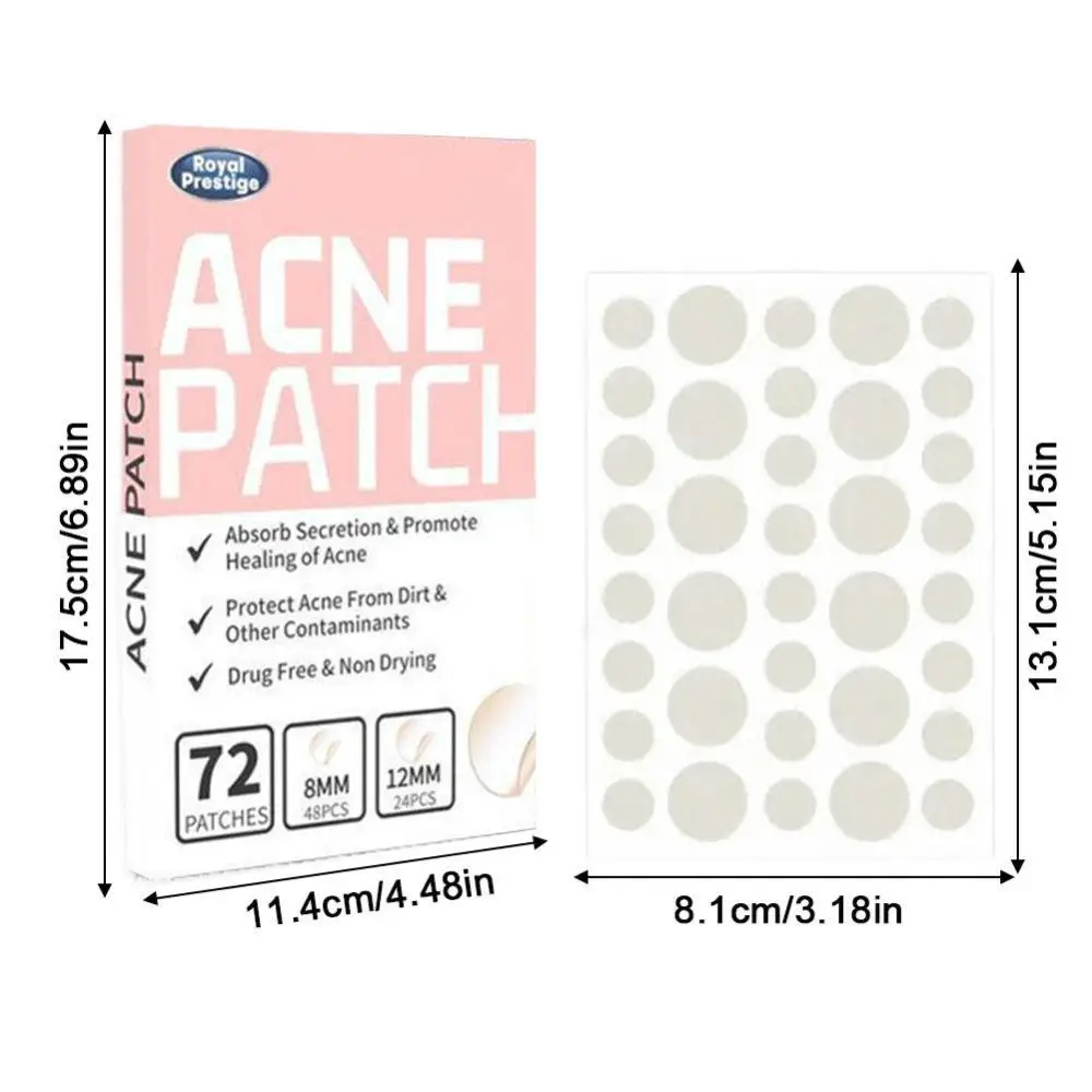 72Pcs Invisible Removal Pimple Anti-Acne Hydrocolloid Patches Spots Marks Concealer Waterproof Repair Sticker