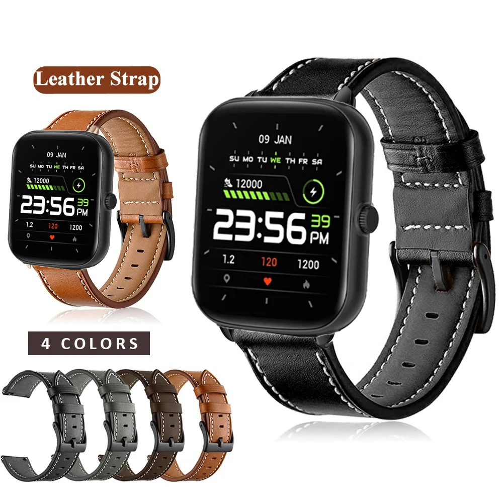 

20mm Leather Strap Watchband for COLMI P42 Smart Wriststrap Quick Releas Bracelet for COLMI P42 Watch Accessories