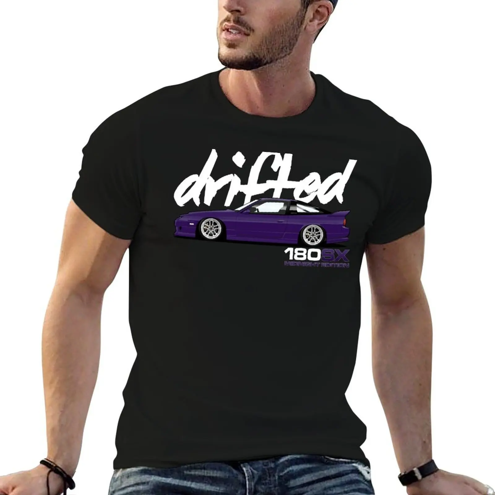 

180sx Drift Tshirt - Midnight Edition by Drifted T-Shirt cotton t shirt man cotton t shirts man 100% T-Shirt