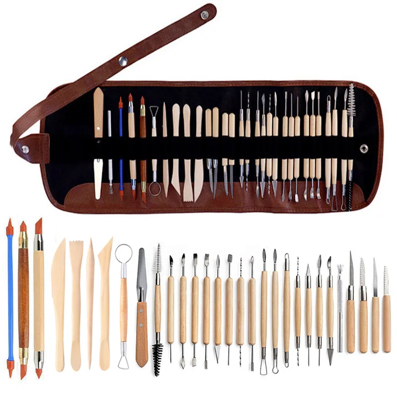 30pcs Art Tool Set Scraping and Shaping for Oil Pastel Crayon Acrylic Quartz Sand Painting Three-dimensional Painting