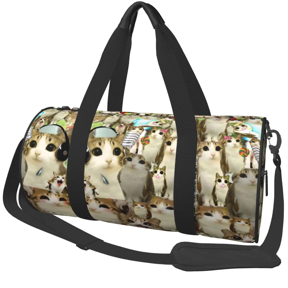 Decora Meowl Gym Bag Oxford Sports Bags with Shoes Travel Training Custom Handbag Funny Fitness Bag For Men