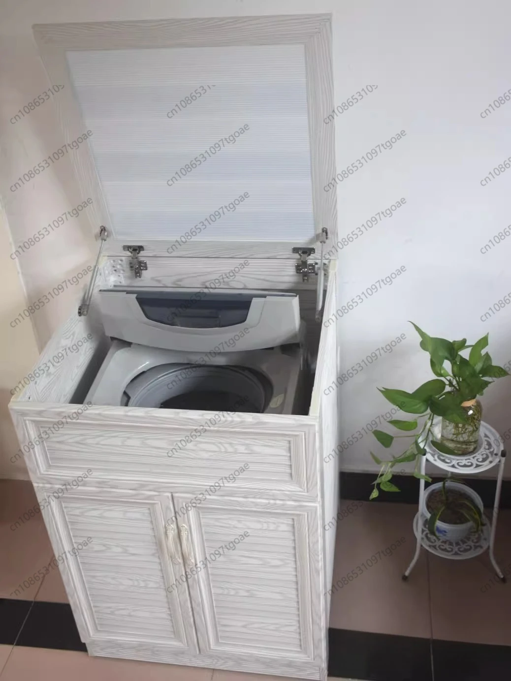 aluminum waterproof sunscreen drum pulsator flip cover washing machine combination cabinet, balcony protective cover