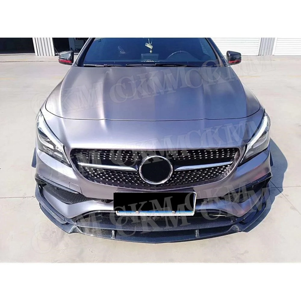 Carbon Fiber Front Bumper Lip Spoiler Flaps Canard for Mercedes Benz CLA Class W117 CLA45 AMG 2016 2017 2018 Car Trim Cover