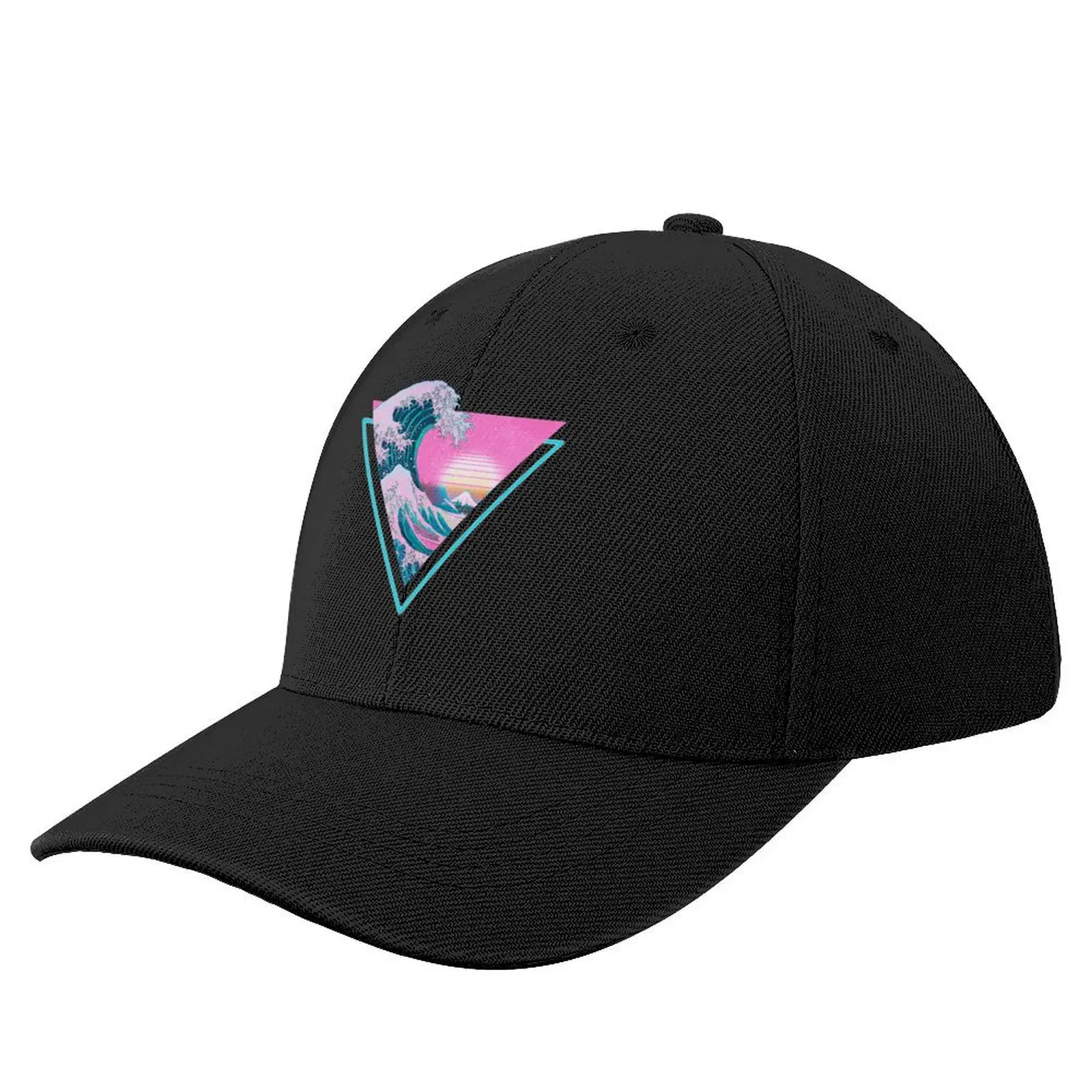 Vaporwave Aesthetic Great Wave Retro Triangle Baseball Cap Streetwear birthday hiking hat Hat Baseball Cap Men's Luxury Women's