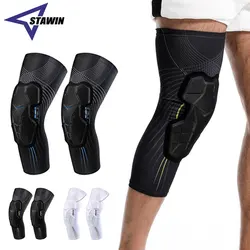 Professionele honingraat crashbestendige kniesteun Beschermende sportuitrusting Gym beenkniebeschermers Ademende bandage Basketbal kniebrace