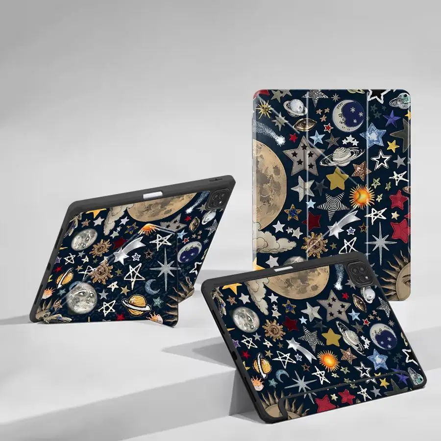 Star Moon Pattern Tablet Case For iPad Pro 2025 Mini 6 7 Pro 11th 10th 9th 8th 7th 12.9inch Air 4 5 M3 M2 1 2 M4 11inch Holder