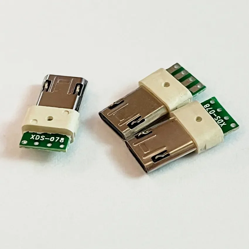 1PCS Micro USB 4Pin Male Plug With PCB Solder Plate Double-sided Micro 4P Connector Jack Port 4Pin Welding Wire Board Plug