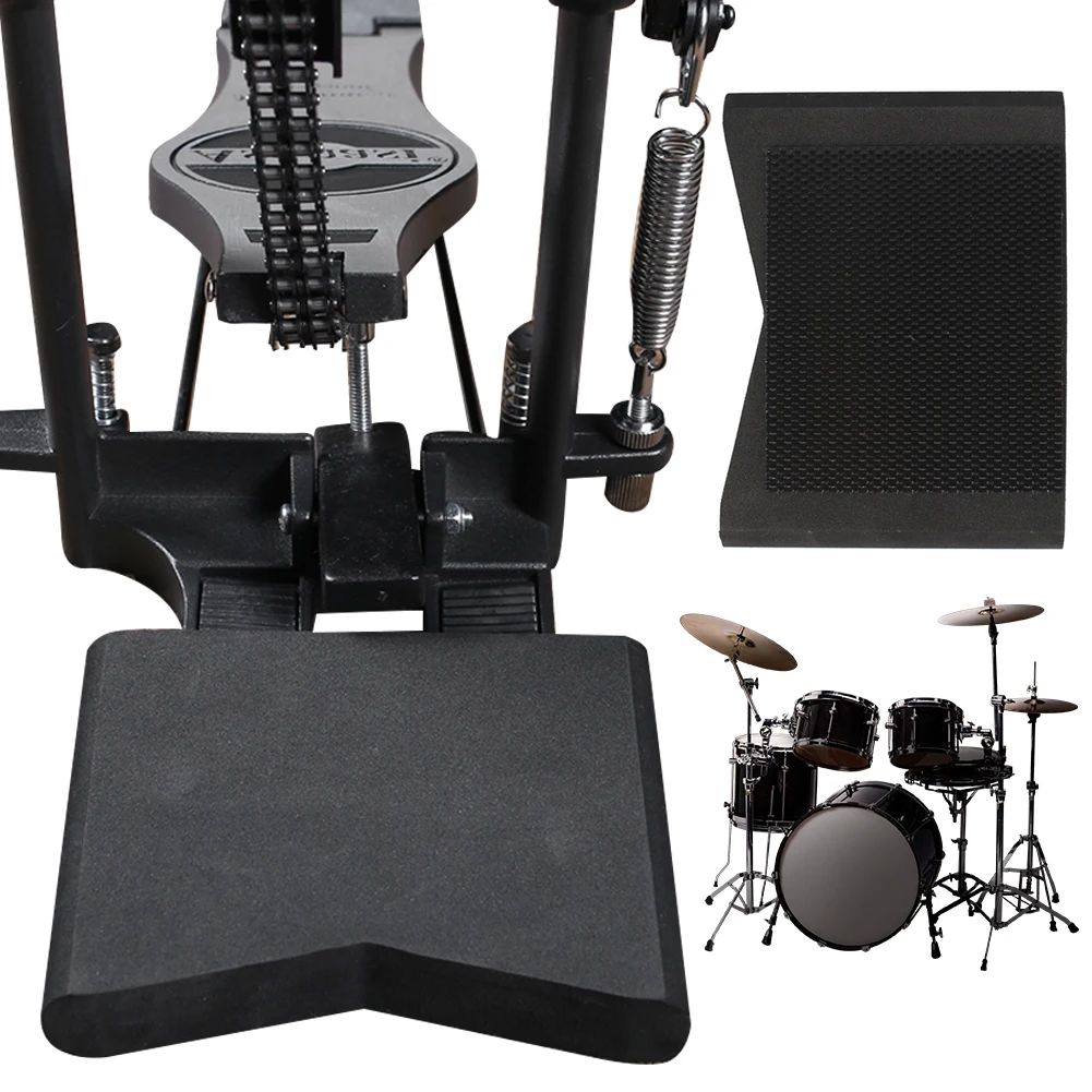 Accessorio per set di batteria con sistema di ancoraggio per charleston e pedale antiscivolo da 2 pezzi