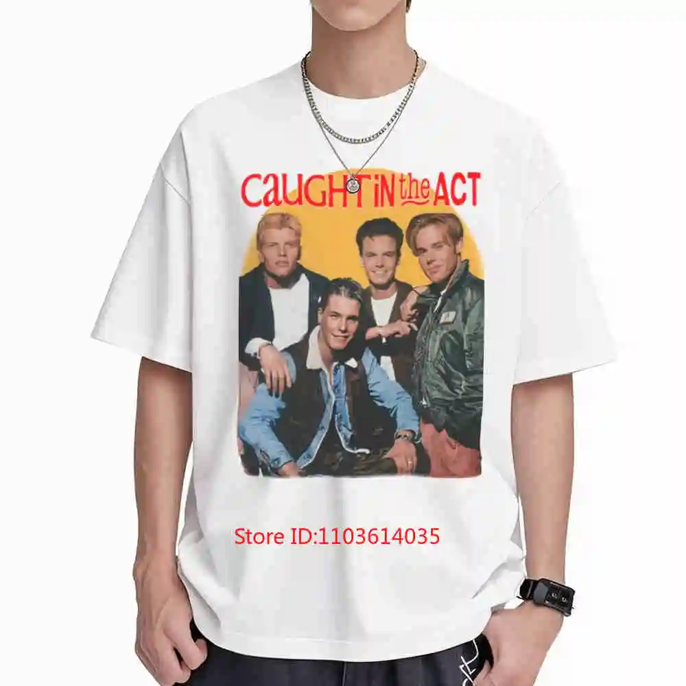 Caught In The Act Vintage 1990s Retro Short Sleeve Tee 100% Cotton T-Shirt