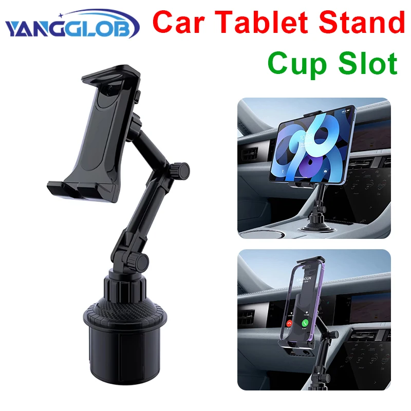 

Car Tablet Stand Cup Slot 360 Adjustable Smartphone Holder 270 Tilt Bar Triangular Base Ram Mount SUV Tools for Ipad Pro 11 Air