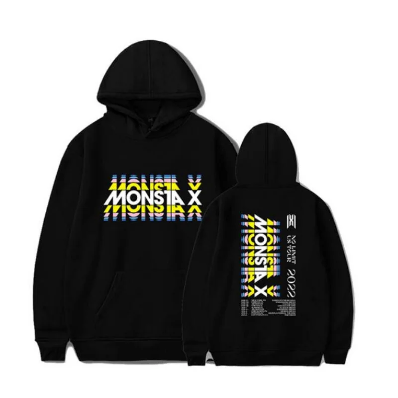 Korean KPOP Monsta X NO LIMIT US TOUR 2022 Monsta X Oversized Women/Men Hoodie Sweatshirt Pullover Hooded Jacket K-POP Clothes