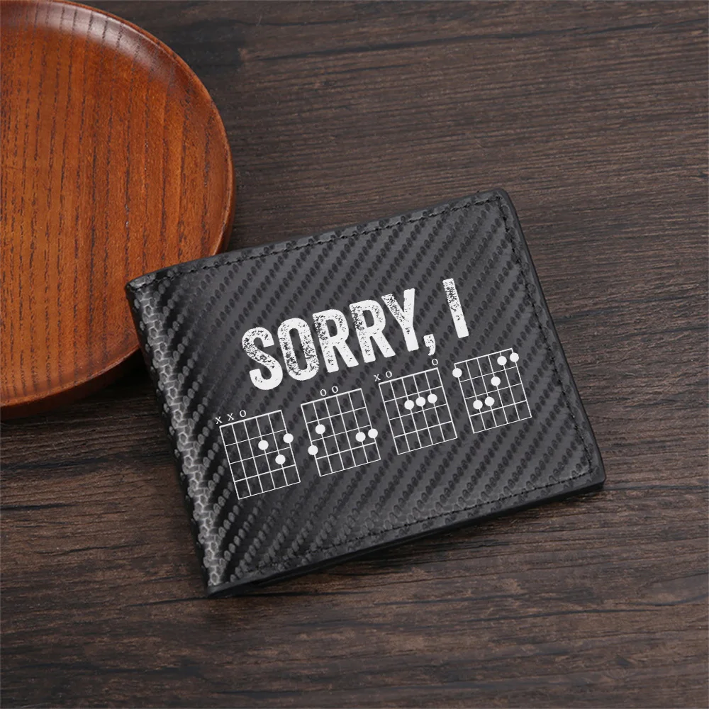 Sorry I chord guitar music art Men's Wallets Simple Business Modern Stylish Printing Design Gifts For Father Boyfriend Christmas