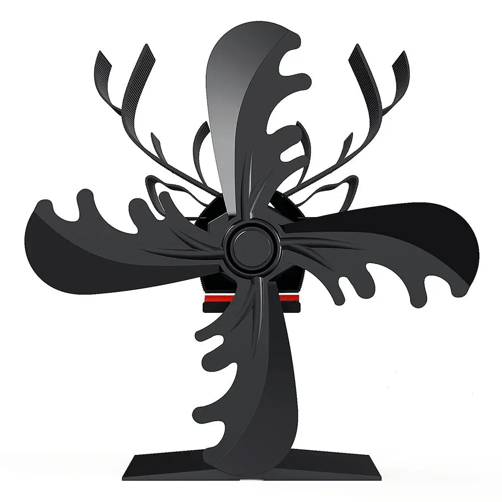 Wood Stove Fan Featuring Charming Reindeer Design Enhances Comfort with Silent Operation and Efficient Heat Flow