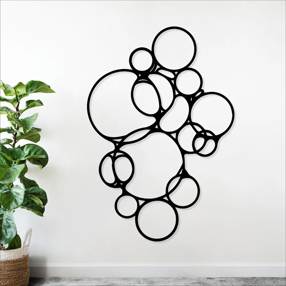 CIFbuy Metal Wall Art Bubble Sculpture Weather-Resistant Iron Decor for Patio & Garden