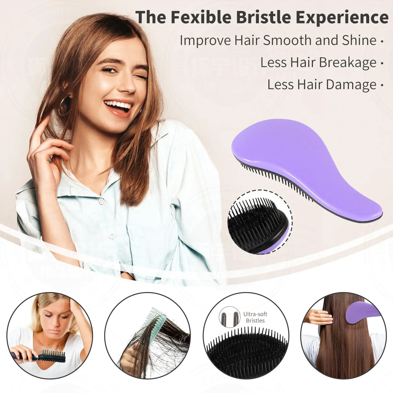 فرشاة الشعر السحرية المضادة للتشابك مجعد الشعر مشط تدليك فروة الرأس مكافحة ساكنة الاستمالة السلس فرشاة ناعمة شعر مستعار صالون تصفيف الشعر أدوات