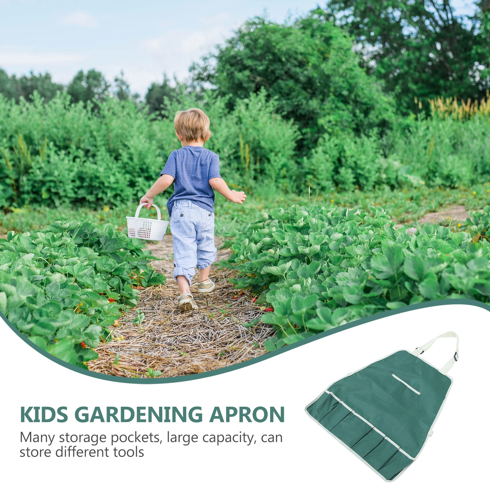 

s Gardening Tool Apron Green Canvas Work Clothes for Toddler Boy Girl Child Father Adjustable Pockets Scratch Resistant Wear