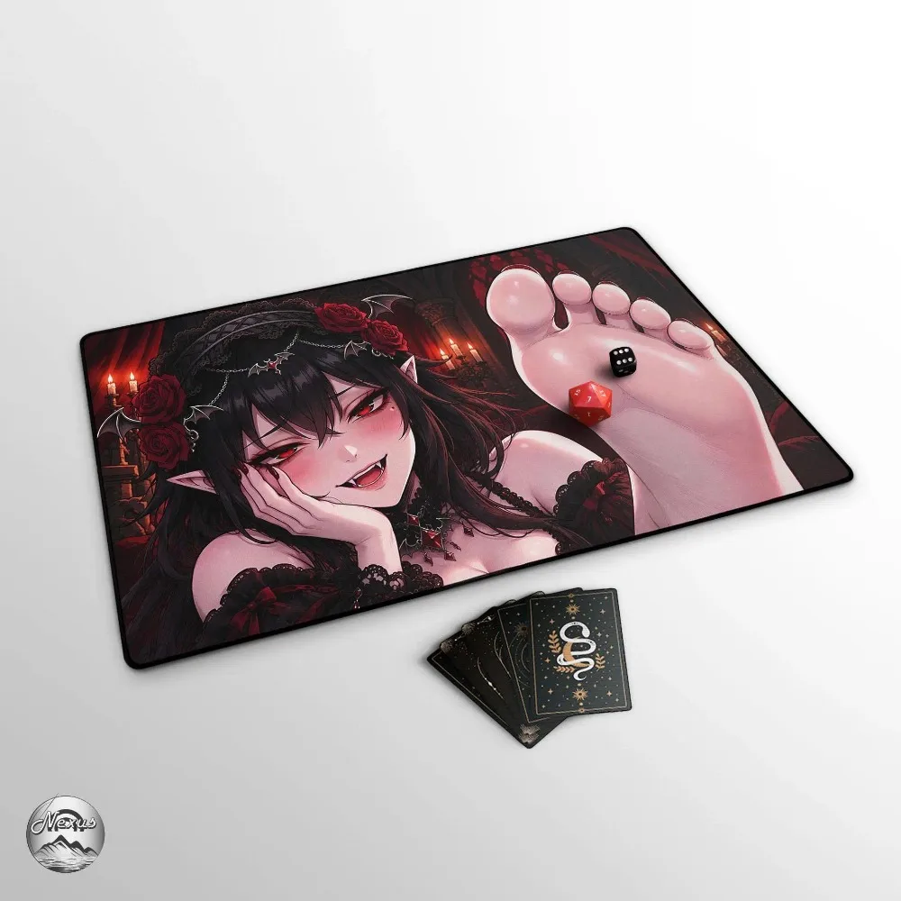 Vampire Queen MTG Compatible Playmat, Anime Vampire  TCG Game Mat, Stitched Edge Playmat, Gooner Playmat, Gothic Fantasy