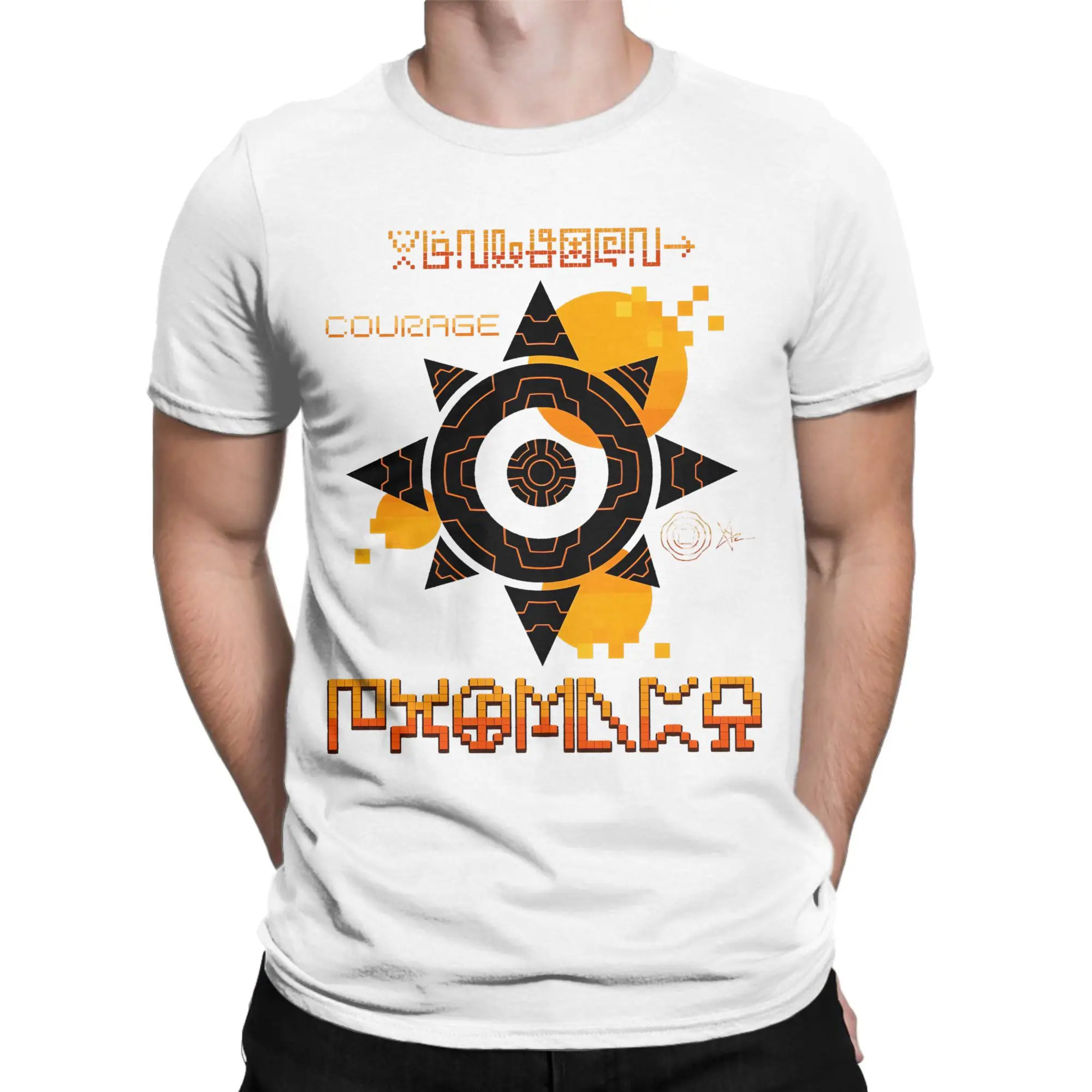 

Новое поступление, футболка Courage Digital Monster Digimon для унисекс, хлопковые футболки, топы с короткими рукавами