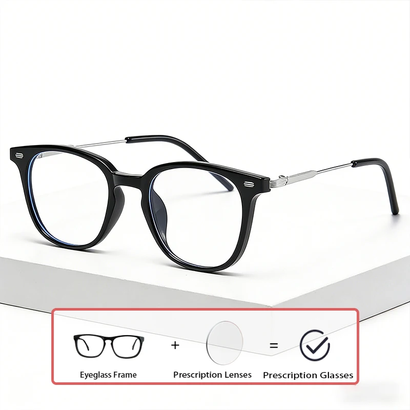 

Очки с антибликовым покрытием по рецепту, классические модные прямоугольные очки для мужчин и женщин, очки по индивидуальному рецепту для коррекции близорукости