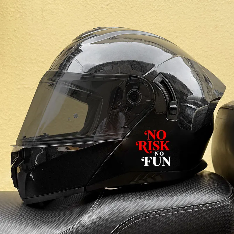 Pegatina impermeable para motocicleta, sin riesgo, sin diversión, para bricolaje, tanque de combustible, carenado frontal, casco de Scooter, calcomanía de vinilo Universal, 1 ud.