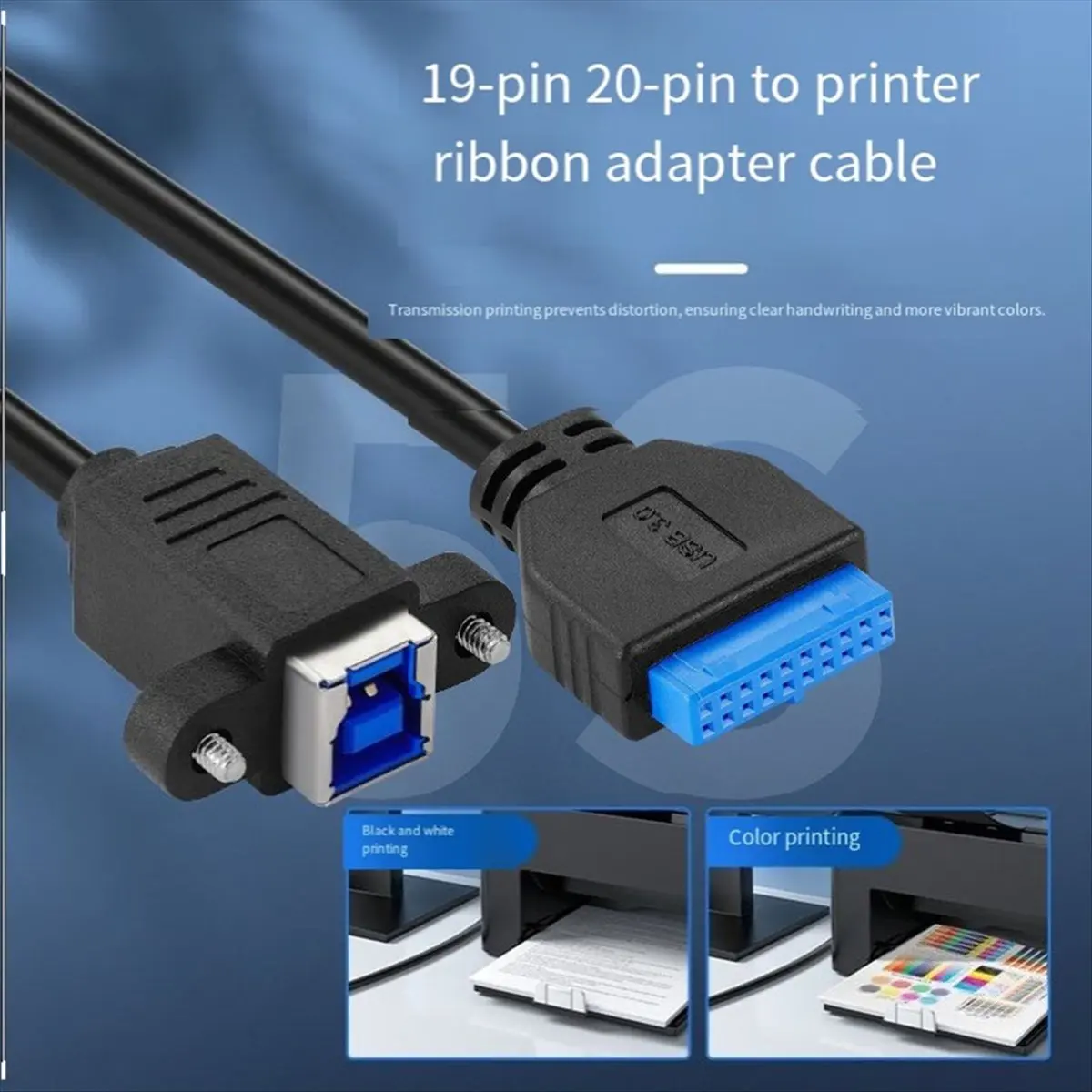 USB 3.0 Type-B Female to USB3.0 20Pin IDC Header Male Cable Extension 5Gbps for Disk SSD Camera Data 30cm
