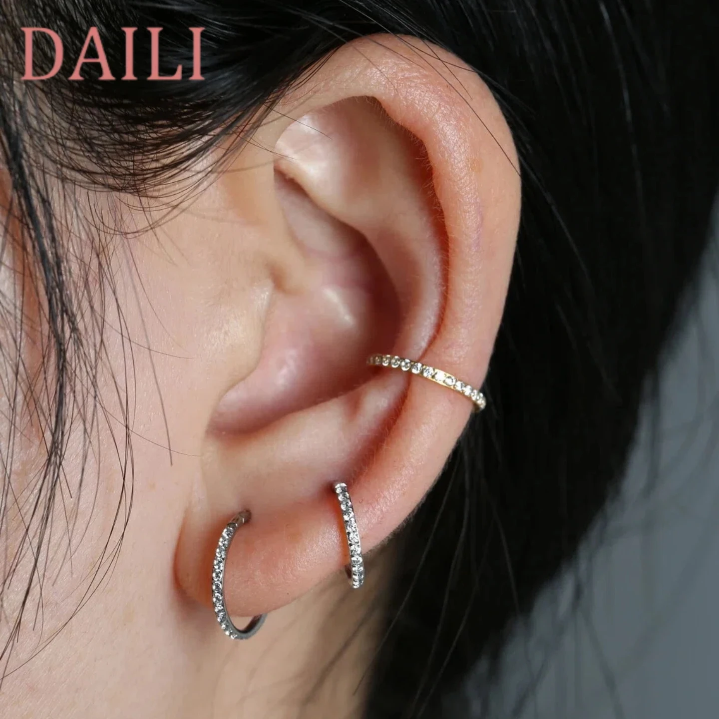 Aros de Nariz de Zirconia Sin Costuras para Mujer, Pendientes de Aro Pequeños de Cartílago de Acero Inoxidable 316L con Circonita Cúbica, Joyería para Piercings