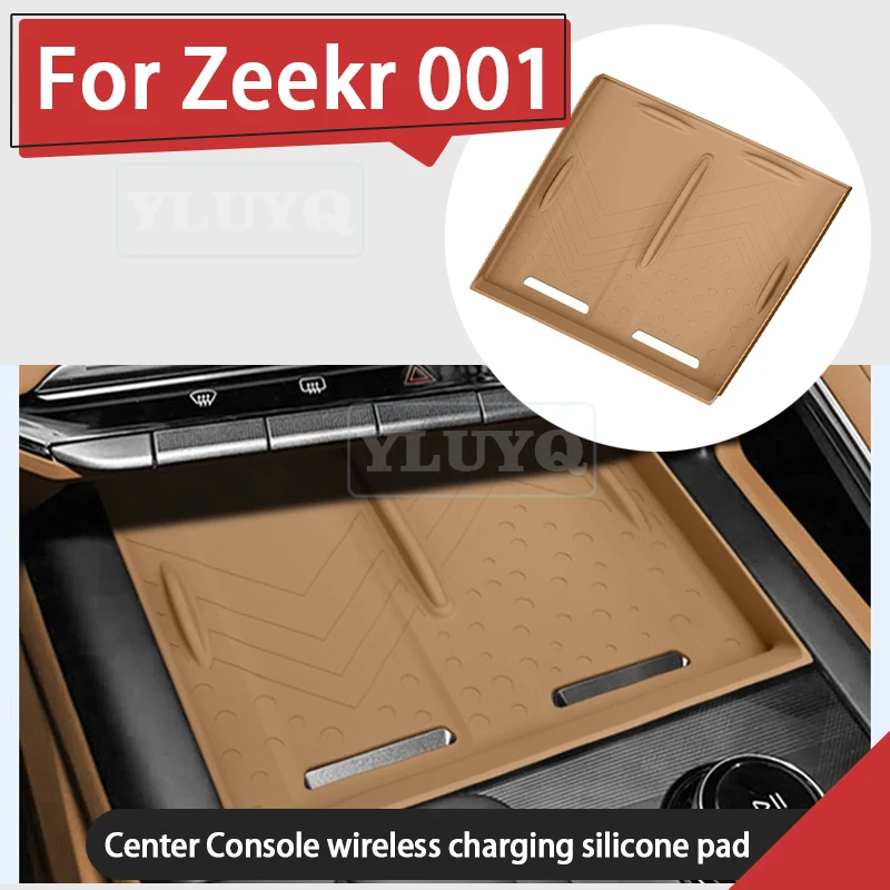 

For Zeekr 001 center console wireless charging pad silicone anti-slip cover protective sticker car accessories