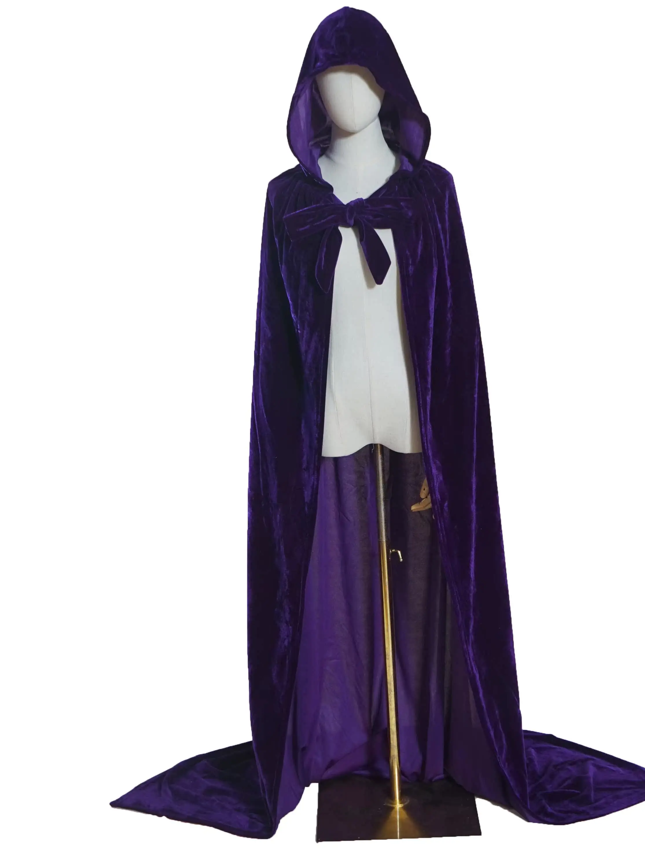 

Длинный бархатный плащ на Хэллоуин с запахом на капюшоне T Activi Сценический наряд Верхняя одежда Белый молочно-белый для молодежи Полиэстер...