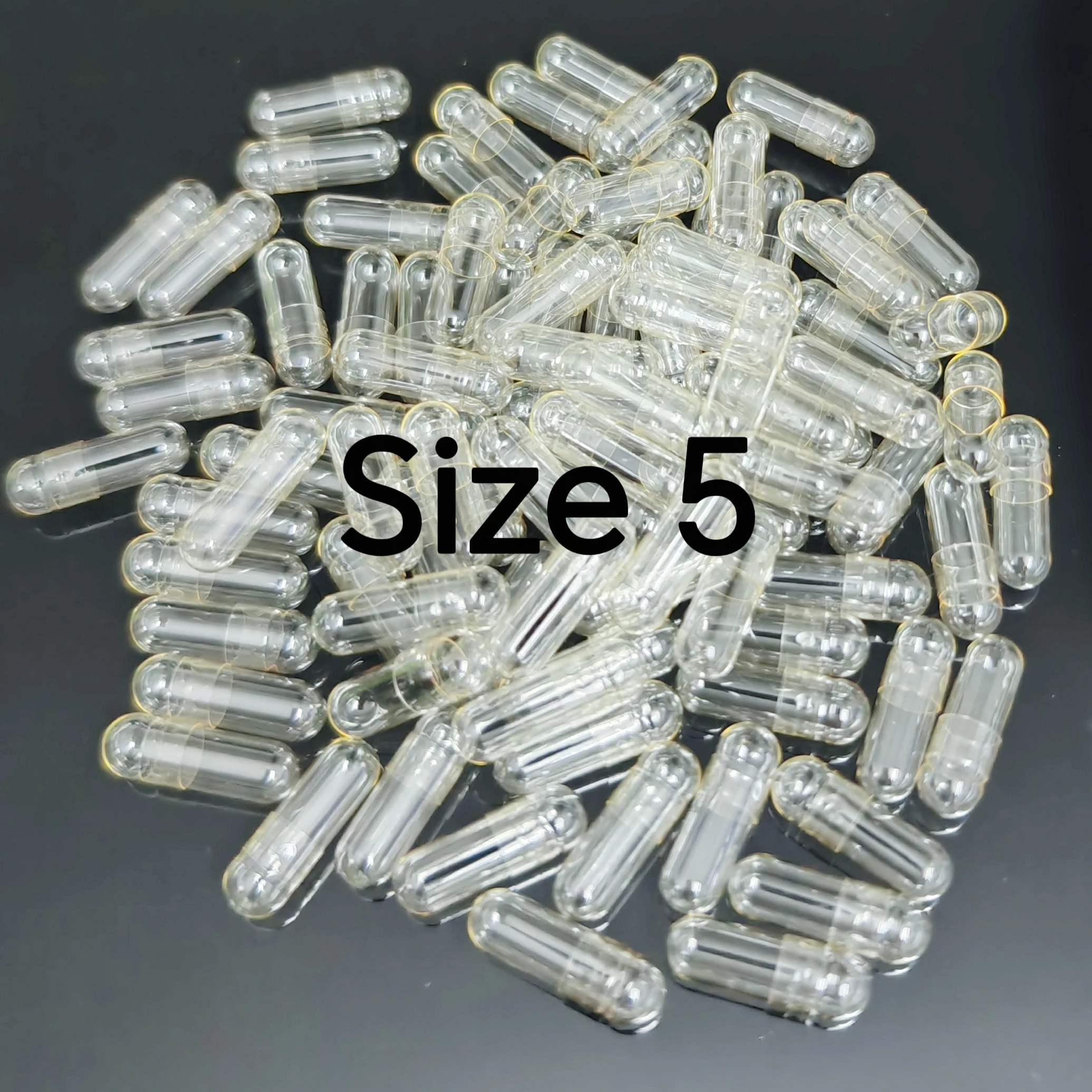 5# Mini Capsules 1,000pcs! joined Capsules ,Clear-Clear Empty Capsules size 5, The Smallest Hard gelatin empty capsules size 5