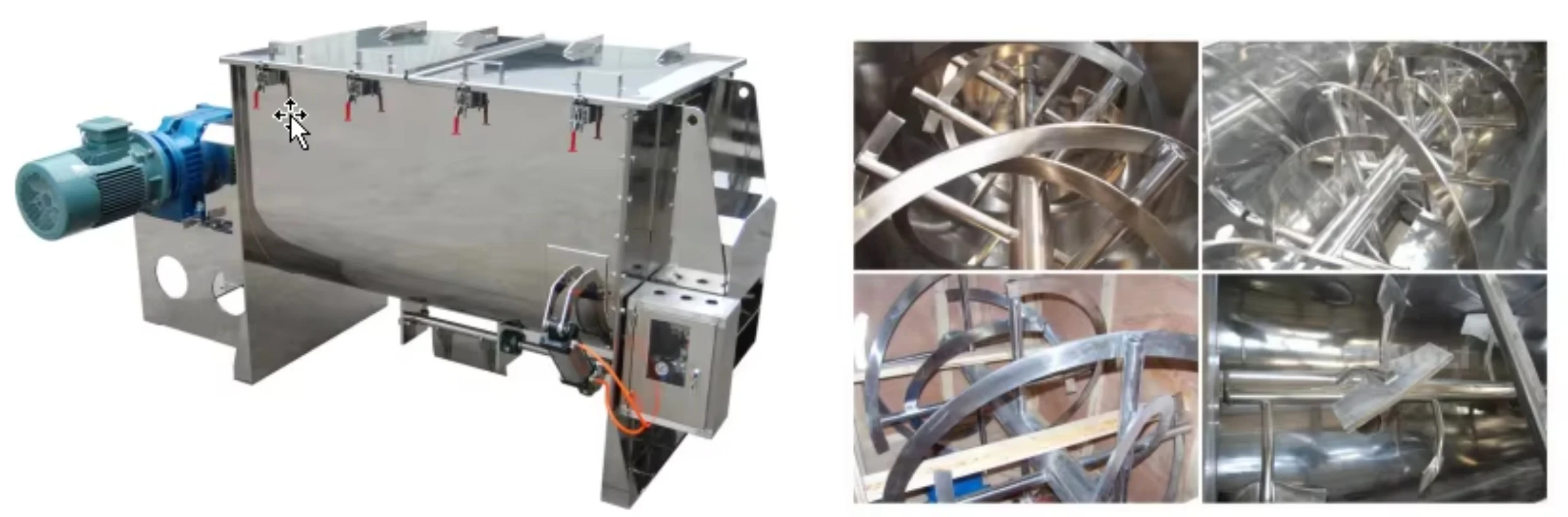 Durable Horizontal Ribbon Mixer Various Materials High Precise in Large Quantities Mixing Machine